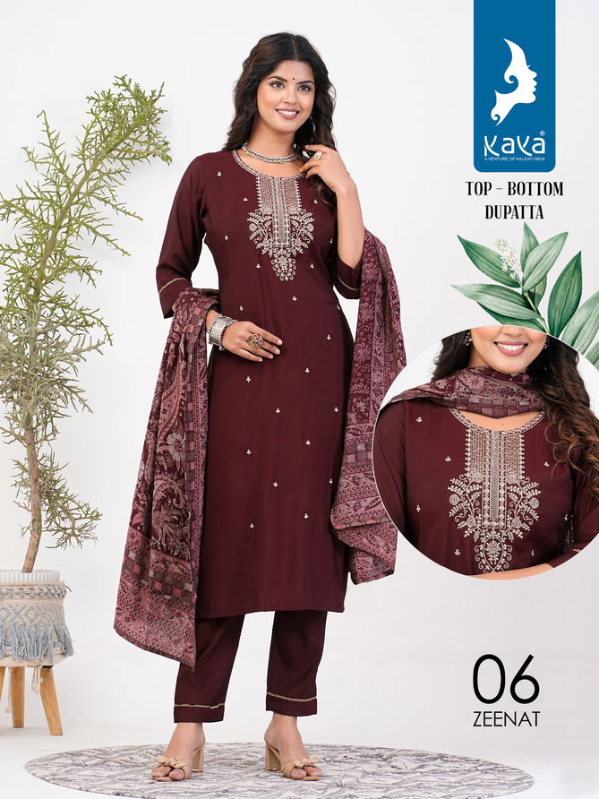 Zeenat By Kaya Roman Silk Kurti With Bottom Dupatta Wholesale Shop In Surat